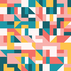 Geometric Abstract Background Pattern White, Pink, Blue, Yellow, geometric background, Geometric Pattern Seamless, Modern Pattern Texture, Vintage Colors, Colorful, Triangular Pattern