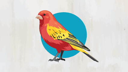 Flat Design Canary Vector Illustration on White Background. Perfect for Adding Charm to Your Designs