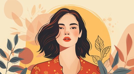 Beautiful lady with flowers in her hair