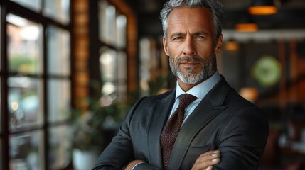 Businessman in Suit and Tie Poses for Picture - Powered by Adobe