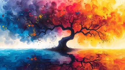 abstract tree, abstract background