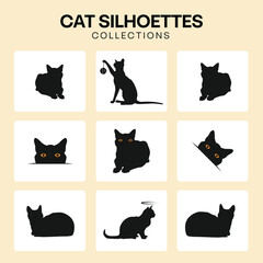 minimalist cat silhouette - vector illustration for logo templates