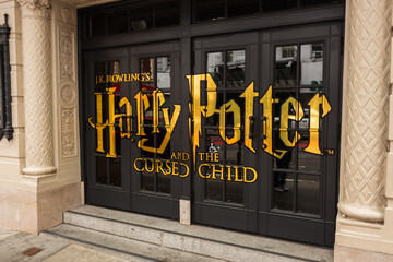 Naklejka premium San Francisco, California, USA, June 29, 2022: Harry Potter And The Cursed Child at the Curran Theatre.