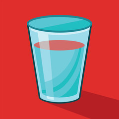 Vector illustration of a glass filled with water