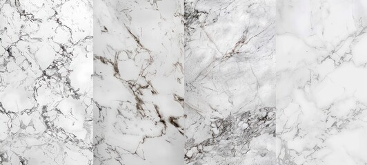 White marble in the form of texture set