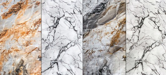 Obraz premium White marble in the form of texture set