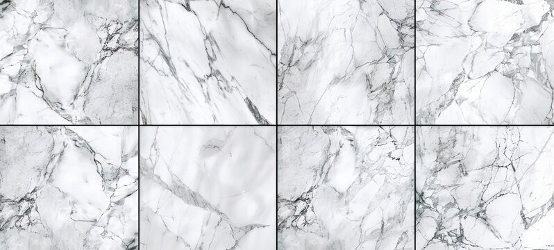 White marble in the form of texture set