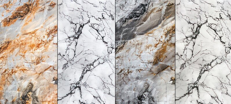 White marble in the form of texture set