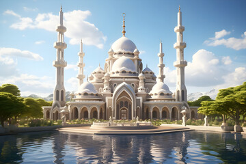 Mosque architecture photo during Ramadan