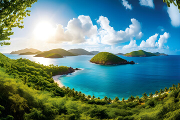 Panoramic Bliss: Serenity of the British Virgin Islands – A Picturesque Landscape of TradeWinds Life - obrazy, fototapety, plakaty