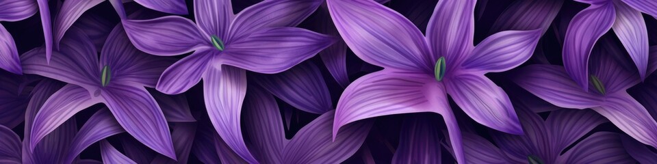 Background of green leaves and purple lily flowers. Juicy bright foliage.The texture of large leaves and buds. Beauty is in nature.