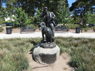 Los Angeles, California, USA, June 21, 2022: Hunter and Hounds at Beverly Gardens Park, This 19th...