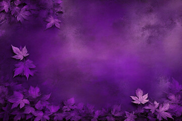 grunge textured background with effect, matte purple leaves overlay background. Color gradient. Light spot. Matte, shimmer. Brushed, rough, grainy, rough surface for placing products and websites, art