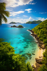 Fototapeta na wymiar Panoramic Bliss: Serenity of the British Virgin Islands – A Picturesque Landscape of TradeWinds Life
