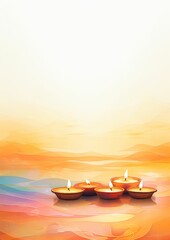 Three Candles Floating in Water