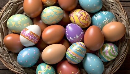 Fototapeta na wymiar Colorful easter eggs