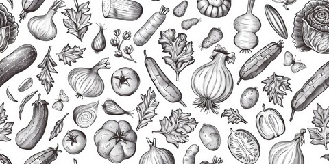 assorted vegetables texture vector Generative AI - obrazy, fototapety, plakaty