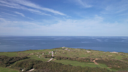 The World War II Pointe du Hoc Ranger Monument. Pointe du Hoc is a high point between two of the five D-Day landing beaches, Utah and Omaha in Normandy, France.