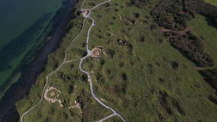 The World War II Pointe du Hoc Ranger Monument. Pointe du Hoc is a high point between two of the five D-Day landing beaches, Utah and Omaha in Normandy, France.