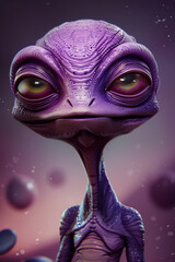 cute purple alien 