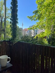 cup of coffee on the balcony