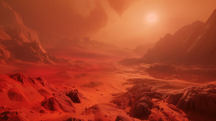 red Martian landscape 