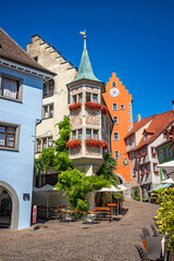 Obraz premium traditional architecture at the historic old town of Meersburg in Germany