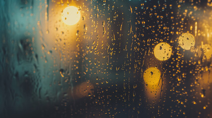 raindrops on window, light leak background - obrazy, fototapety, plakaty