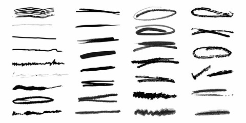 set of hand drawn brushes