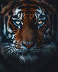 a close up image of a  tiger, nature photography, generated with AI