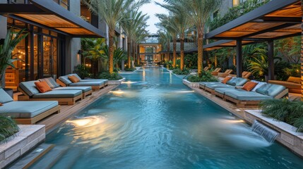 Palm Trees Surrounding Swimming Pool