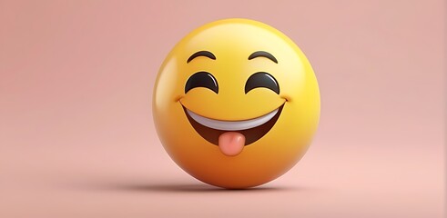 isolated soft background with copy space, smile emoji concept