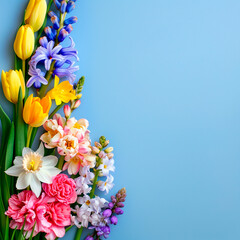 card with spring flowers