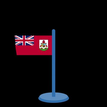 Footage 2D Bermuda flag raised