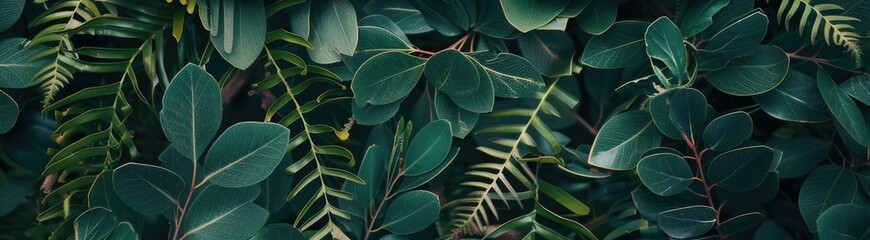 green leaves, eucalyptus, fern,
