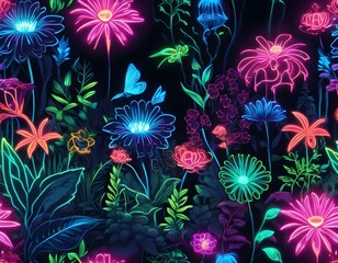 Fototapeta na wymiar Fantasy Flower Fields Fantasy flower fantastical art rainbow hues