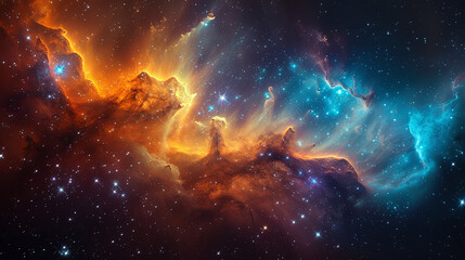 Fototapeta premium vibrant nebula Generative AI 