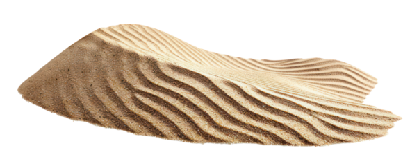 Textured sand dunes with natural wave, cut out - stock png.