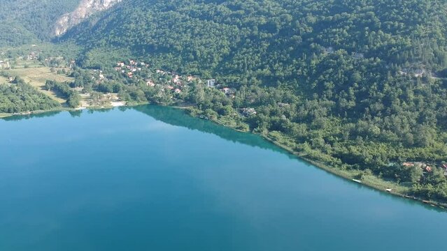 Aerial view of Boracko lake in Bosnia and Hercegovina in Summer