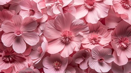 Pink flowers in delicate paper cutouts