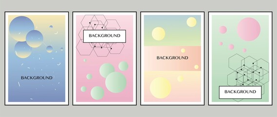 Flat abstract illustration. Covers with circles and geometric shapes. Suitable for posters, banners, presentations, flyers, reports..