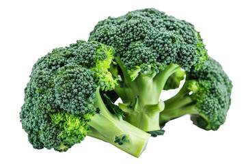 Fresh green broccoli bunch for healthy eating, cut out - stock png.	