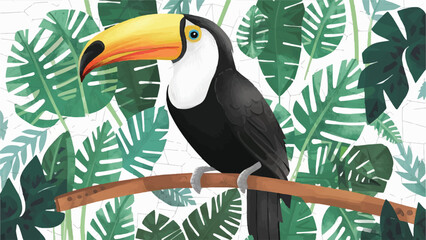 Flat Design Toucan Vector Illustration. Perfect for Adding Tropical Vibes to Your Designs.