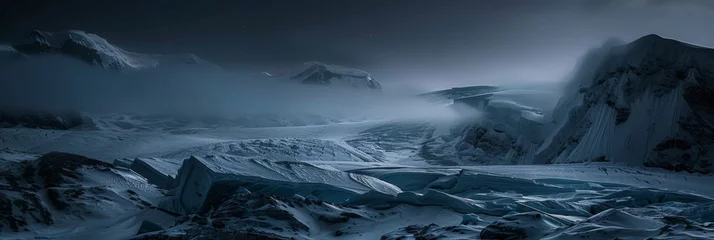 Fototapete Rund Antarctica glacier landscape at night © Stefano