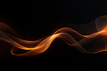 Dark background with glowing abstract lines in flames