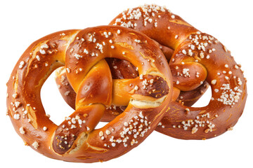 Salted baked pretzel, cut out - stock png.
