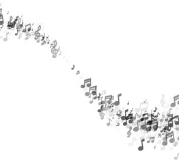 Grayscale Musical Note Trail