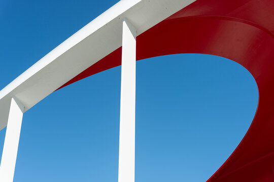 impressive curvilinear lines found at Cherry Street North Bridge designed by Entuitive, schlaich bergermann partner (sbp), and Grimshaw Architects, Port Lands, on the Toronto waterfront east 