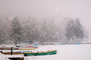 boat in the snow