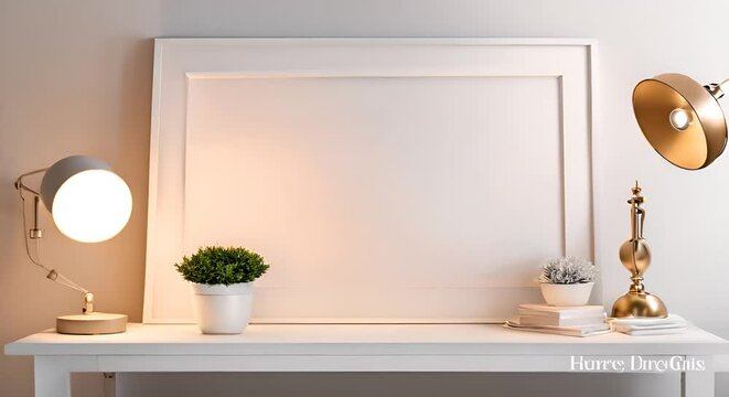 Frame mockup interior background, 3d rendering.